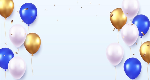 Celebration party banner with color balloons background