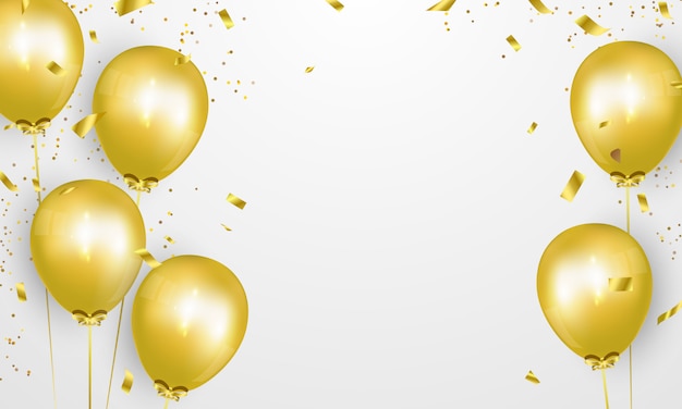 Celebration party with Gold balloons background.