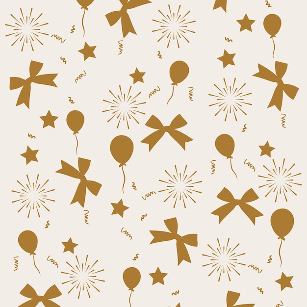 Celebration seamless pattern repeating background elements trendy vector illustration