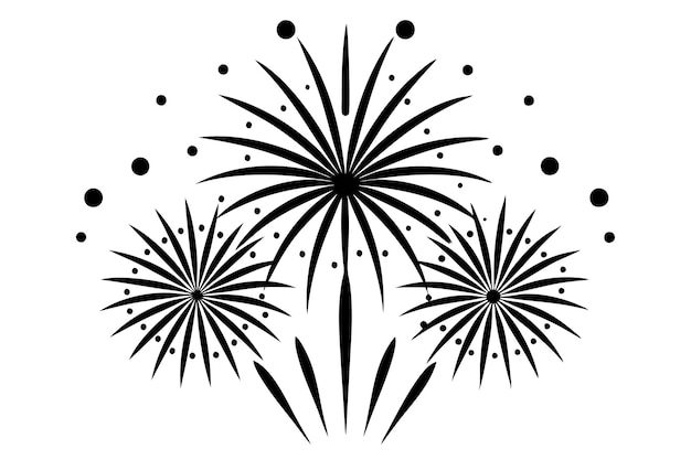 Vector celebratory fireworks vector illustration cartoon clipart and line art design