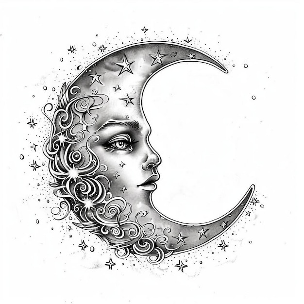 Celestial Elegance Moon Tattoo Designs