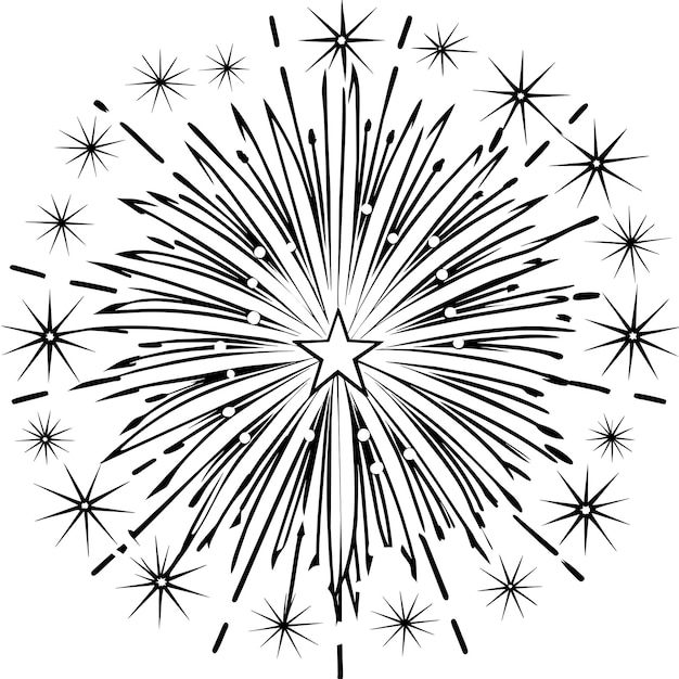 Vector celestial fireworks vector graphics illustration eps source file format lossless scaling icon design