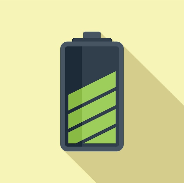 Cell battery charging icon flat vector Electrical supply