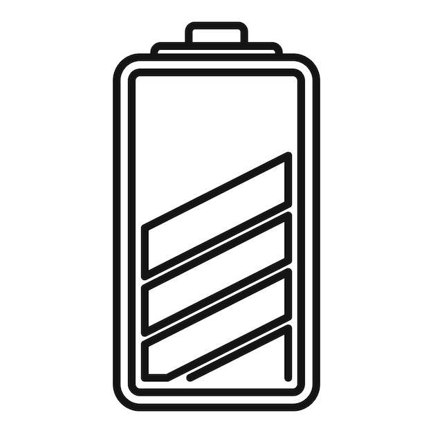 Cell battery charging icon outline vector Electrical supply