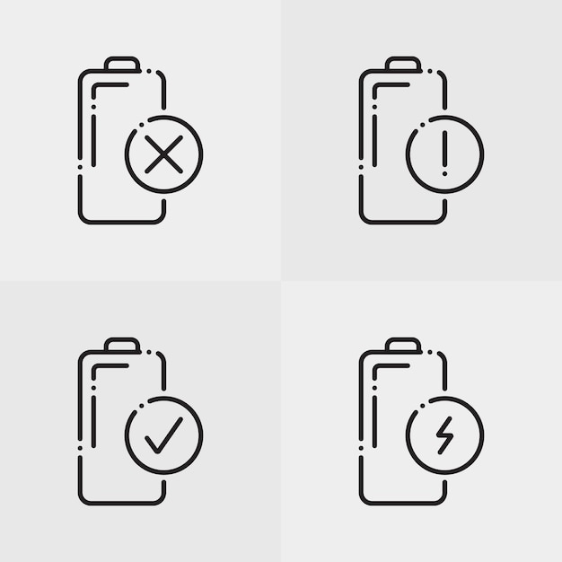 Cell phone smartphone battery indicator set