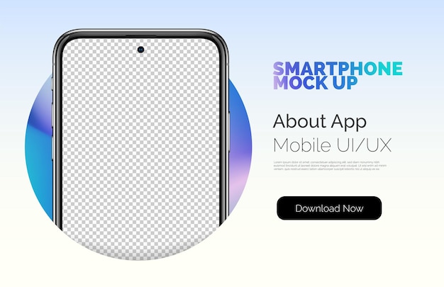 Cellphone frame in circle presentation 3d illustration cell phone Smart phone frame with transparent display isolated Smartphone realistic mock up Device mockup for UI UX web template