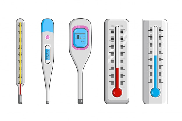 Celsius and fahrenheit meteorology thermometers measuring heat and cold