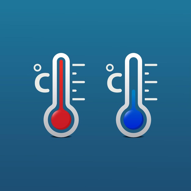 Celsius temperature hot and cold icon design illustration