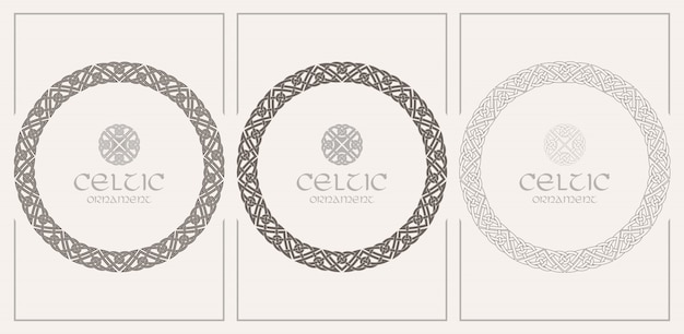 Celtic knot braided frame border ornament. A4 size