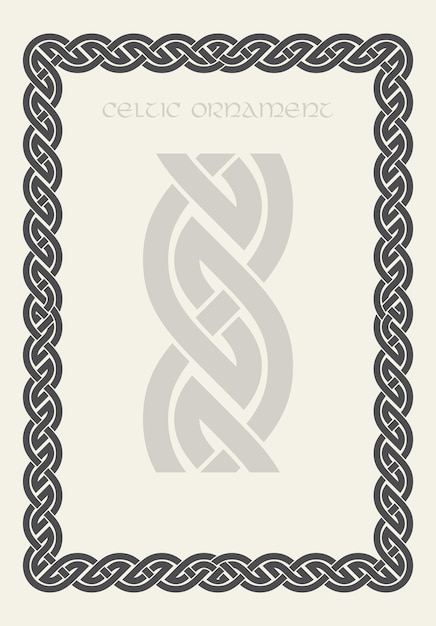 Celtic knot braided frame border ornament Rectange size