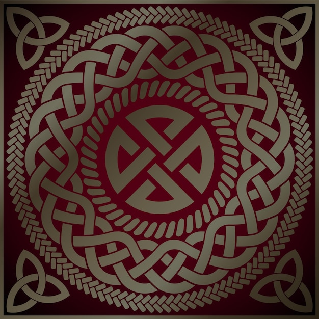 Vector celtic knot ornamental viking color background