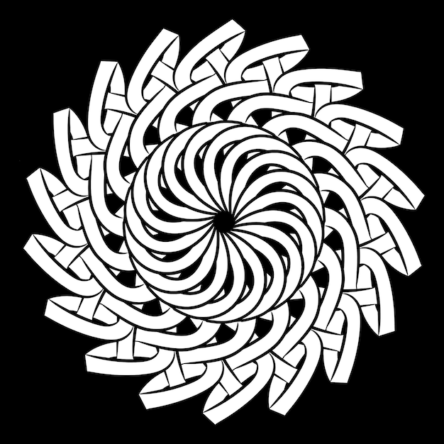 Celtic scandinavian design round braided pattern in ancient celtic style