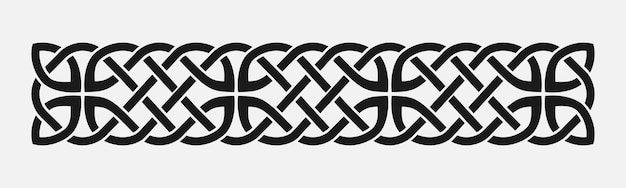 Vector celtic weaving interlaced black border