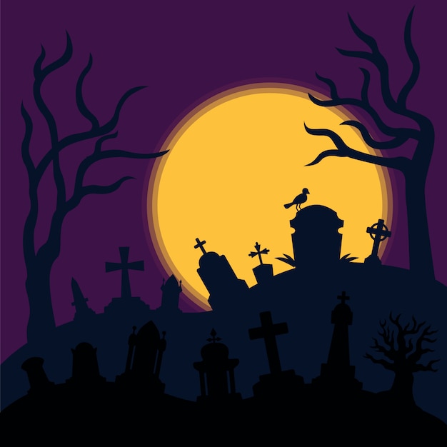 Cemetery Horror Background