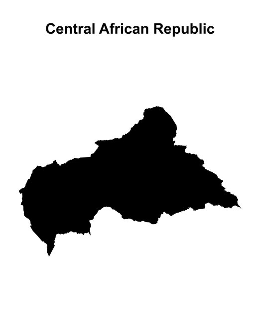 Vector central african republic blank outline map