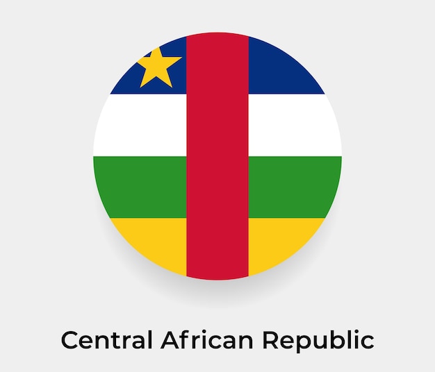 Central African Republic flag bubble circle round shape icon vector illustration