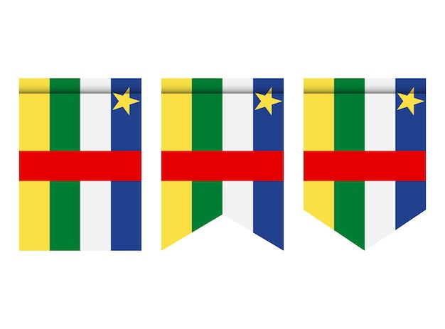 Central African Republic flag or pennant isolated on white background. Pennant flag icon.