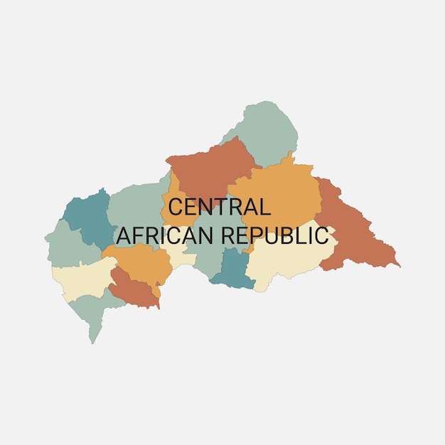 Vector central african republic vector map with administrative divisions