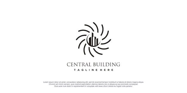 Central building logo design vector icon illustration