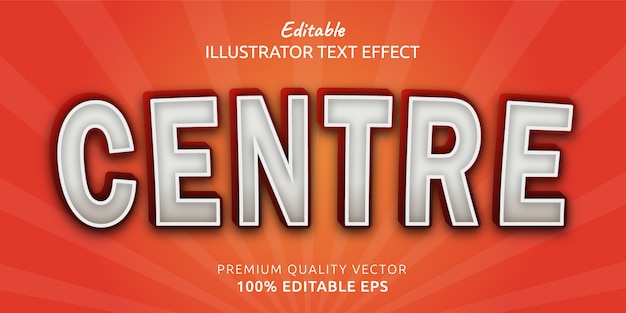 Centre Editable Text Style Effect