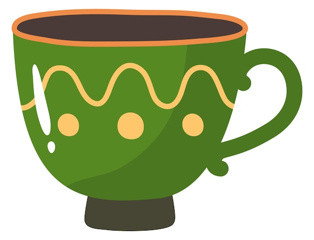 Ceramic cup cartoon icon Green patterned mug