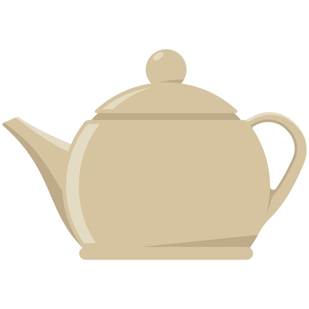 Ceramic kettle vector cartoon illustration isolated on a white background