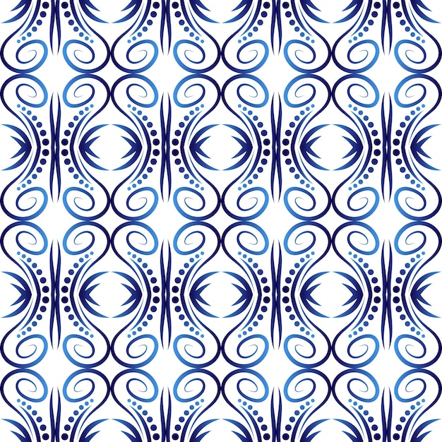 Ceramic tile pattern Islamic indian arabic motifs Damask seamless pattern Porcelain ethnic bohemian background