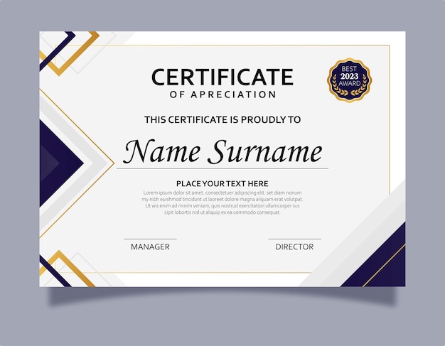 Certificate of achievement template design