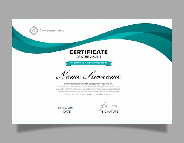 Certificate of achievement template design