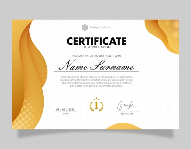 Certificate of achievement template design