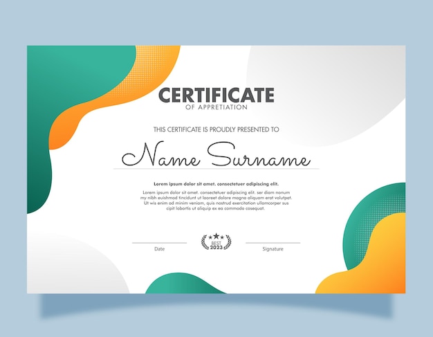 Certificate of achievement template design