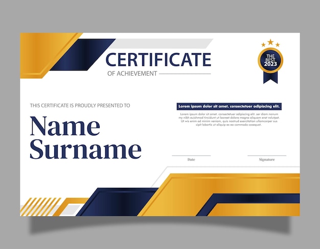 Certificate of achievement template design