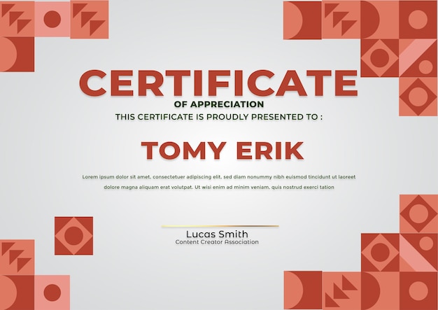 Certificate of achievement template modern professional design vector