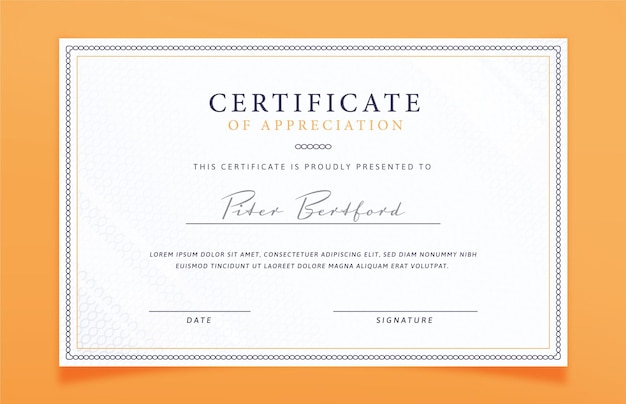 certificate of appreciation Template