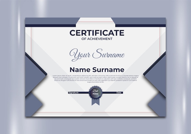 certificate award, diploma, achievement, business, honor, elegant, template