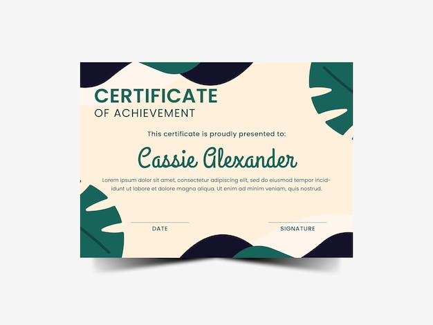 Certificate Boho Leaf
.