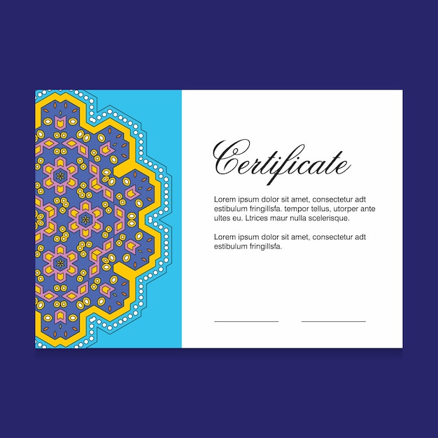 Certificate creative design vector