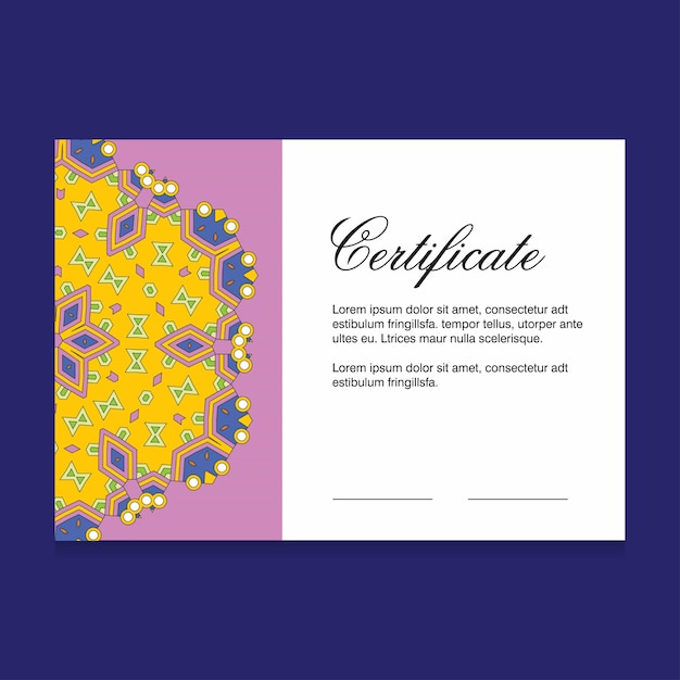 Certificate creative design vector