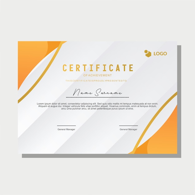 certificate design for business and company