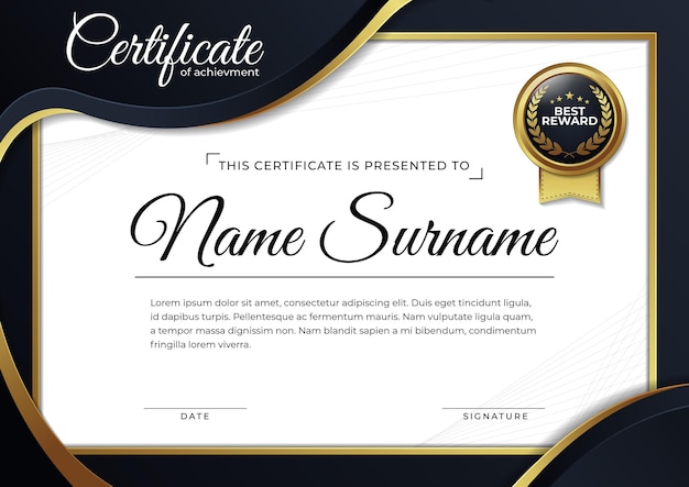 Certificate Design Template for Achievement