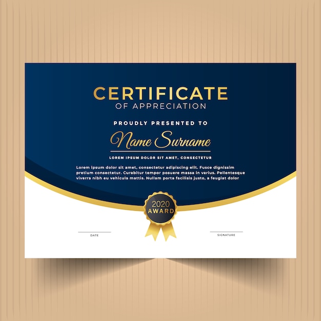 Certificate design template for appreciation