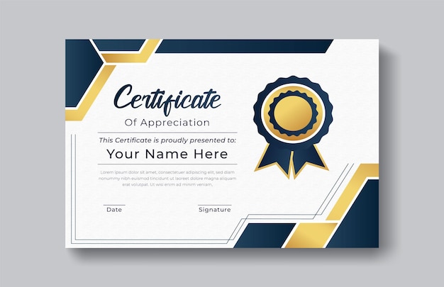 Certificate Design template modern professional certificate appreciation award recognition