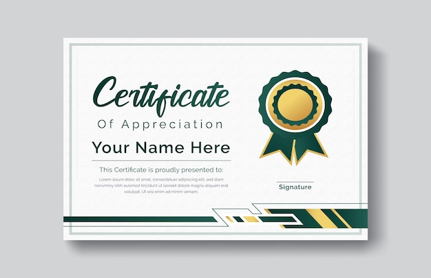 Certificate Design template modern professional certificate appreciation award recognition