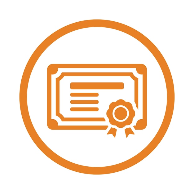 Certificate diploma icon Orange color design