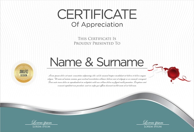 Certificate or diploma template luxury style vector illustration