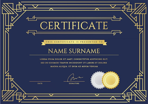 Certificate or Diploma Template.