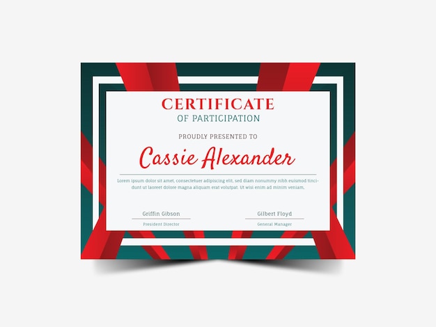 Certificate Flag Frame Green Red