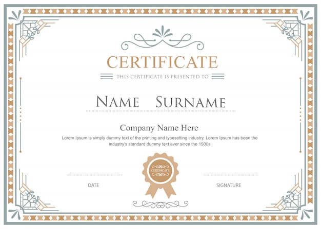 Certificate flourishes elegant vector vintage template