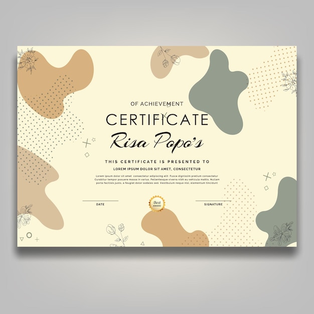 certificate flower boho