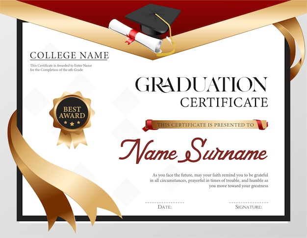 Certificate Graduation ceremony template elegant dynamic modern